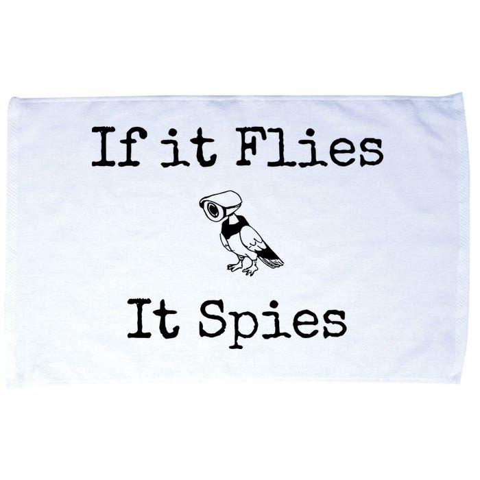 If It Flies It Spies Funny Bird Spy Microfiber Hand Towel