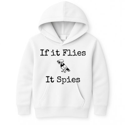 If It Flies It Spies Funny Bird Spy Kids Hoodie
