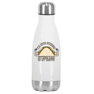 I'm Into Fitness Taco Funny Gym Mexican Food Fun Exercise Stainless Steel Insulated Water Bottle