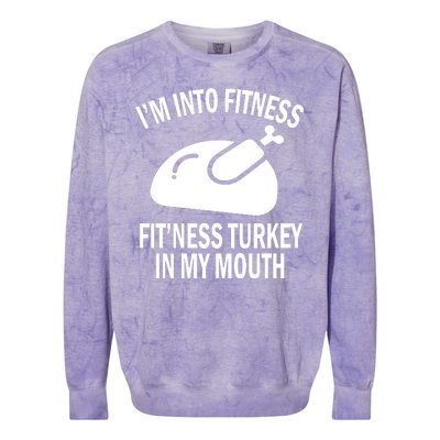 IM Into Fitness Funny Turkey Holiday Colorblast Crewneck Sweatshirt