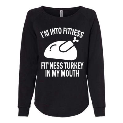 IM Into Fitness Funny Turkey Holiday Womens California Wash Sweatshirt