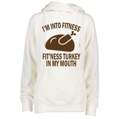 IM Into Fitness Funny Turkey Holiday Womens Funnel Neck Pullover Hood