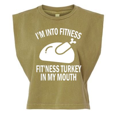 IM Into Fitness Funny Turkey Holiday Garment-Dyed Women's Muscle Tee