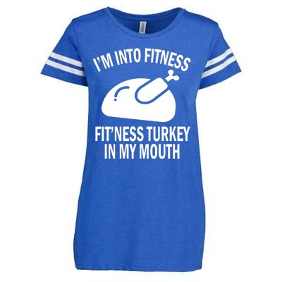 IM Into Fitness Funny Turkey Holiday Enza Ladies Jersey Football T-Shirt