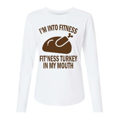 IM Into Fitness Funny Turkey Holiday Womens Cotton Relaxed Long Sleeve T-Shirt