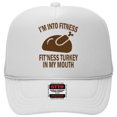 IM Into Fitness Funny Turkey Holiday High Crown Mesh Back Trucker Hat