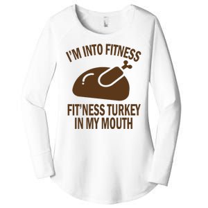 IM Into Fitness Funny Turkey Holiday Women's Perfect Tri Tunic Long Sleeve Shirt