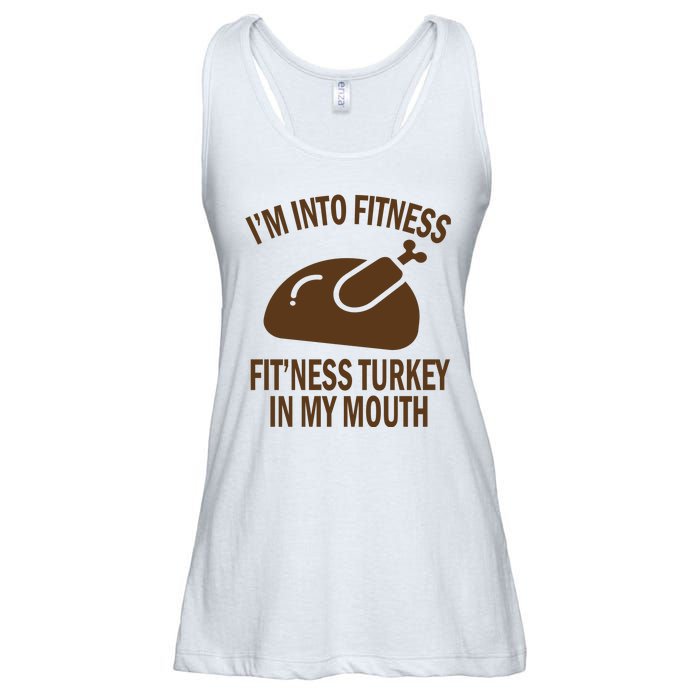 IM Into Fitness Funny Turkey Holiday Ladies Essential Flowy Tank