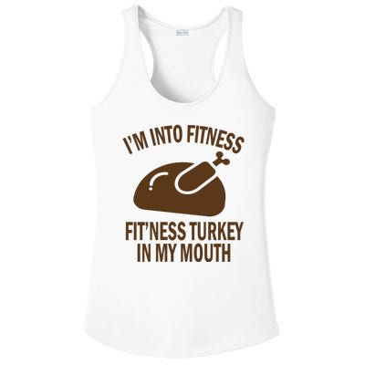 IM Into Fitness Funny Turkey Holiday Ladies PosiCharge Competitor Racerback Tank