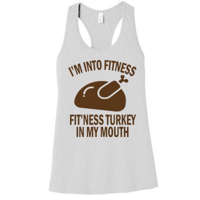 IM Into Fitness Funny Turkey Holiday Women's Racerback Tank