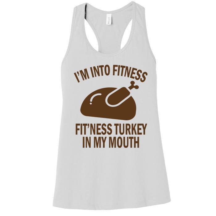 IM Into Fitness Funny Turkey Holiday Women's Racerback Tank