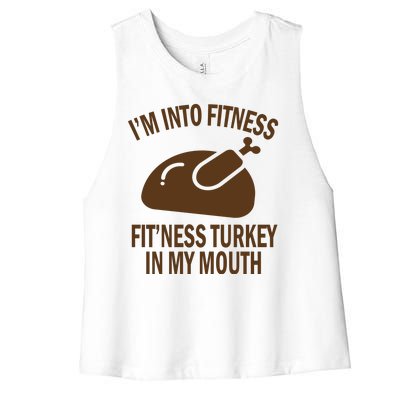 IM Into Fitness Funny Turkey Holiday Women's Racerback Cropped Tank