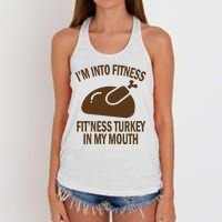 IM Into Fitness Funny Turkey Holiday Women's Knotted Racerback Tank