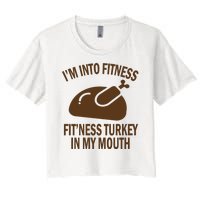 IM Into Fitness Funny Turkey Holiday Women's Crop Top Tee