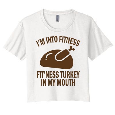 IM Into Fitness Funny Turkey Holiday Women's Crop Top Tee