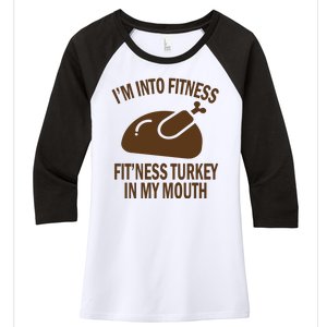 IM Into Fitness Funny Turkey Holiday Women's Tri-Blend 3/4-Sleeve Raglan Shirt