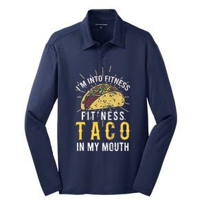 I'm Into Fitness Taco in My Mouth Taco Lover Silk Touch Performance Long Sleeve Polo