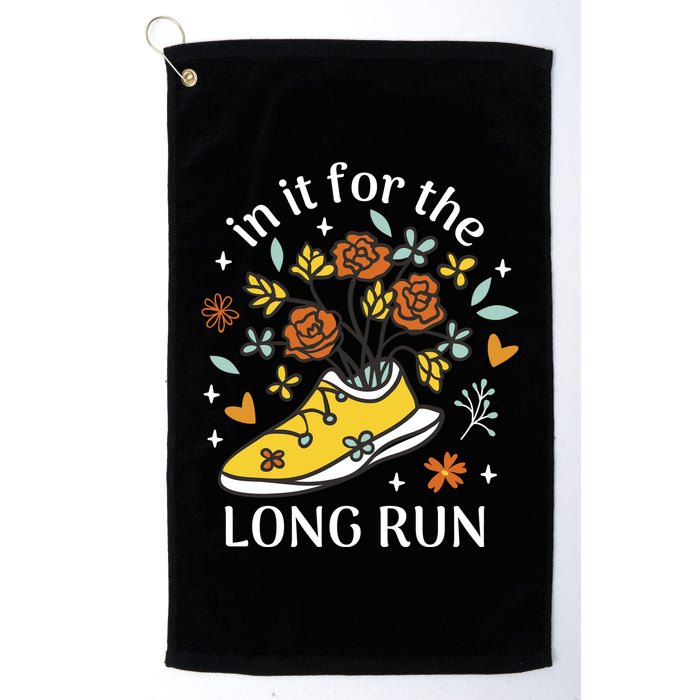 In It For The Long Run Floral Golf Towel