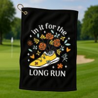 In It For The Long Run Floral Golf Towel