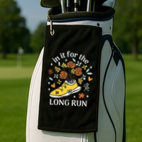 In It For The Long Run Floral Golf Towel