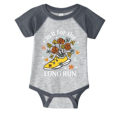In It For The Long Run Floral Infant Baby Jersey Bodysuit