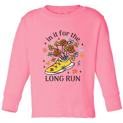 In It For The Long Run Floral Toddler Long Sleeve Shirt