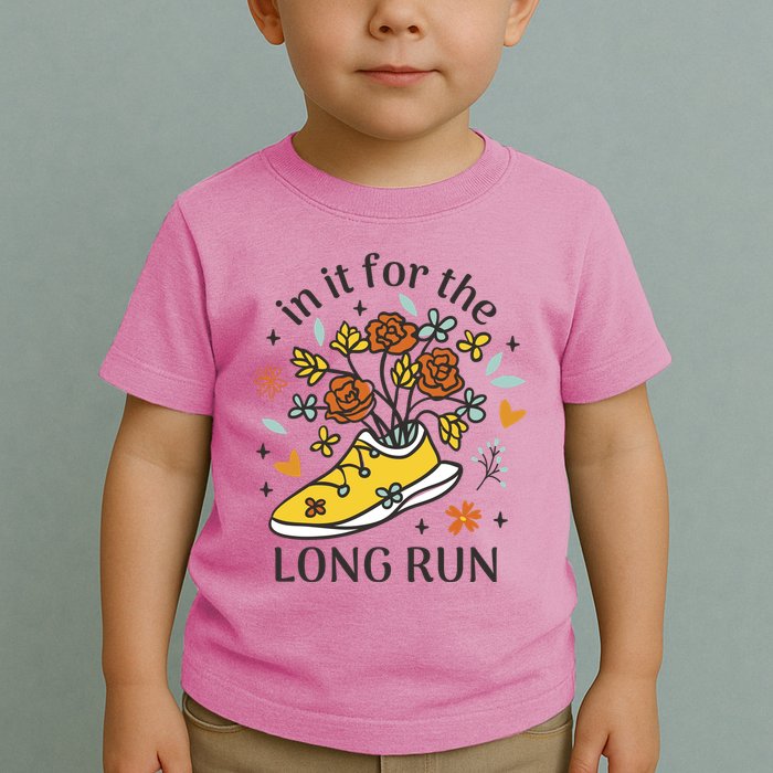 In It For The Long Run Floral Toddler T-Shirt