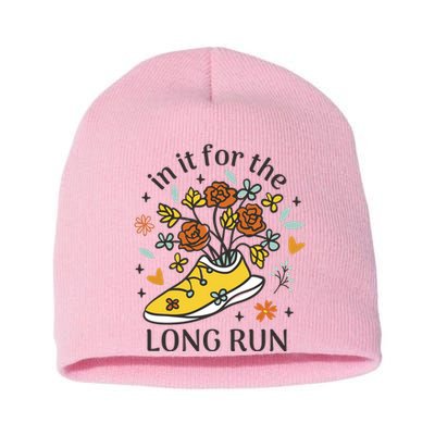 In It For The Long Run Floral Short Acrylic Beanie