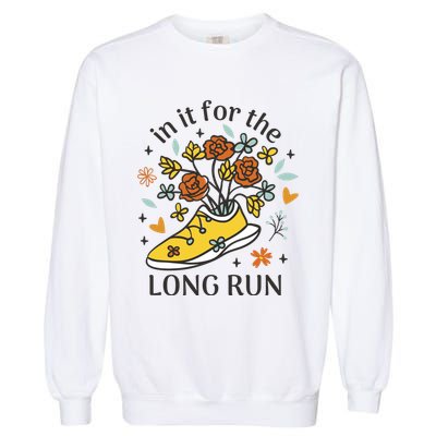 In It For The Long Run Floral Garment-Dyed Sweatshirt