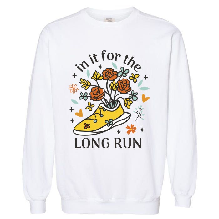 In It For The Long Run Floral Garment-Dyed Sweatshirt