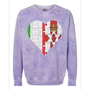 Italian Irish Flag Heart Gift Colorblast Crewneck Sweatshirt