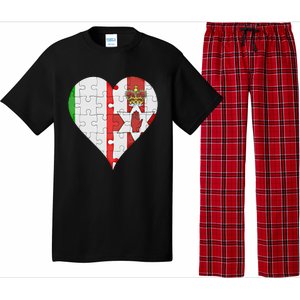 Italian Irish Flag Heart Gift Pajama Set