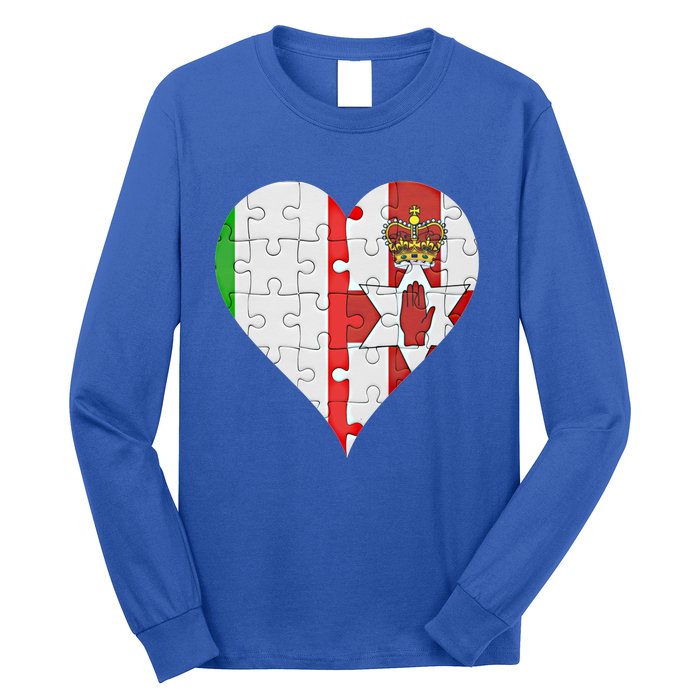 Italian Irish Flag Heart Gift Long Sleeve Shirt