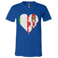 Italian Irish Flag Heart Gift V-Neck T-Shirt