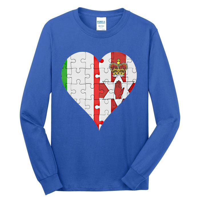 Italian Irish Flag Heart Gift Tall Long Sleeve T-Shirt