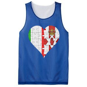 Italian Irish Flag Heart Gift Mesh Reversible Basketball Jersey Tank