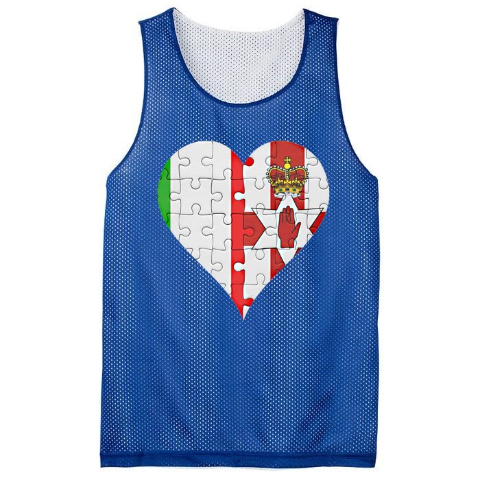 Italian Irish Flag Heart Gift Mesh Reversible Basketball Jersey Tank