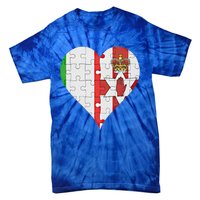 Italian Irish Flag Heart Gift Tie-Dye T-Shirt