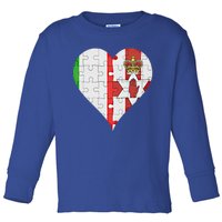 Italian Irish Flag Heart Gift Toddler Long Sleeve Shirt