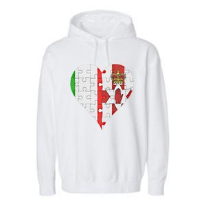 Italian Irish Flag Heart Gift Garment-Dyed Fleece Hoodie