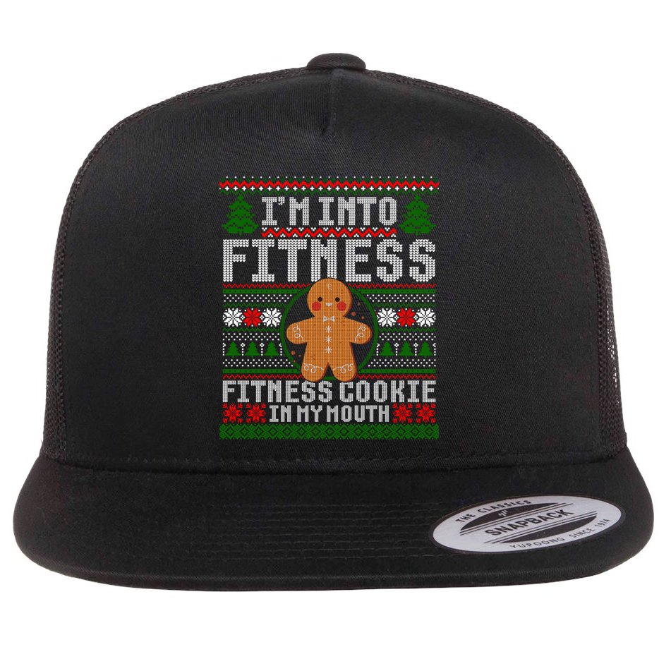 IM Into Fitness Cookie Gingerbread Ugly Christmas Sweater Great Gift Flat Bill Trucker Hat