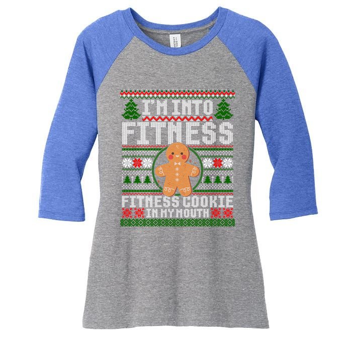 IM Into Fitness Cookie Gingerbread Ugly Christmas Sweater Great Gift Women's Tri-Blend 3/4-Sleeve Raglan Shirt