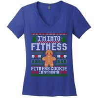 IM Into Fitness Cookie Gingerbread Ugly Christmas Sweater Great Gift Women's V-Neck T-Shirt