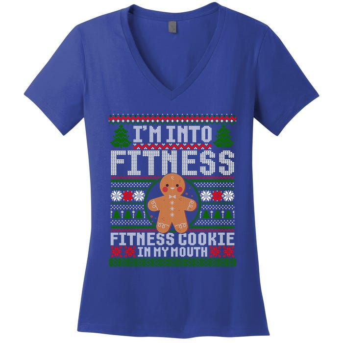 IM Into Fitness Cookie Gingerbread Ugly Christmas Sweater Great Gift Women's V-Neck T-Shirt