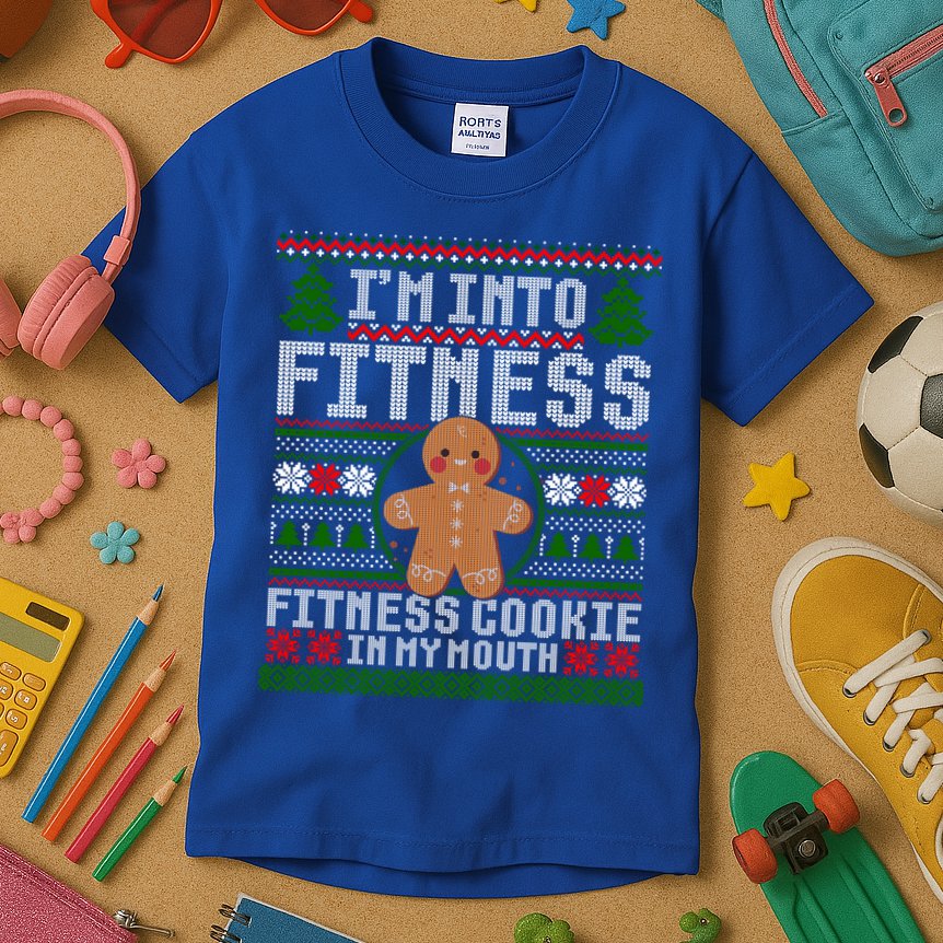 IM Into Fitness Cookie Gingerbread Ugly Christmas Sweater Great Gift Kids T-Shirt