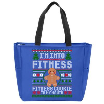 IM Into Fitness Cookie Gingerbread Ugly Christmas Sweater Great Gift Zip Tote Bag