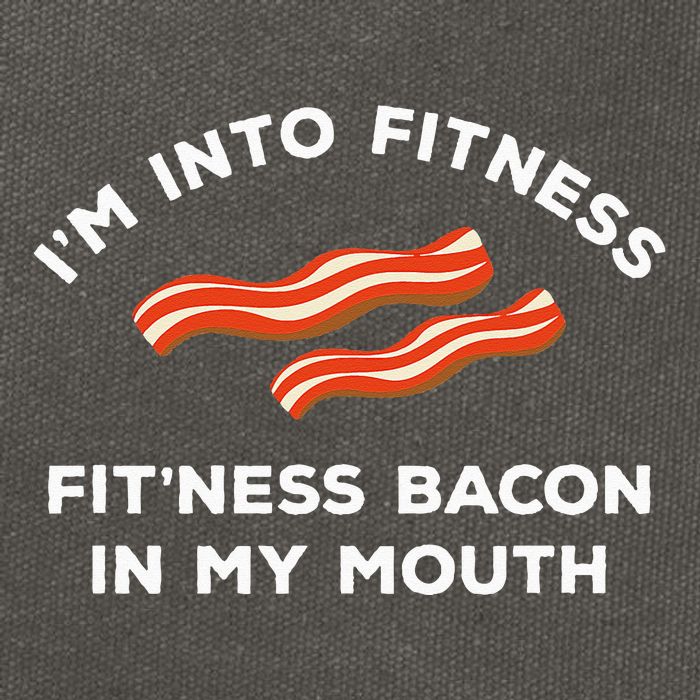 Im Into Fitness Funny Breakfast Meat Gift For A Bacon Lover Cotton Canvas Backpack