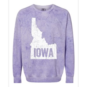 Idaho Iowa Funny Geography Mix Up Joke Idawa Pride Colorblast Crewneck Sweatshirt