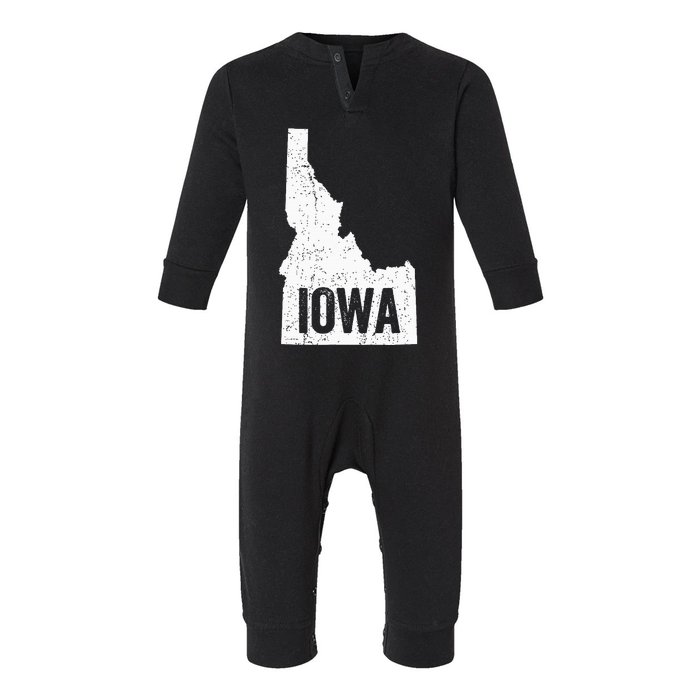 Idaho Iowa Funny Geography Mix Up Joke Idawa Pride Infant Fleece One Piece