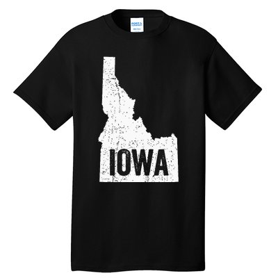 Idaho Iowa Funny Geography Mix Up Joke Idawa Pride Tall T-Shirt